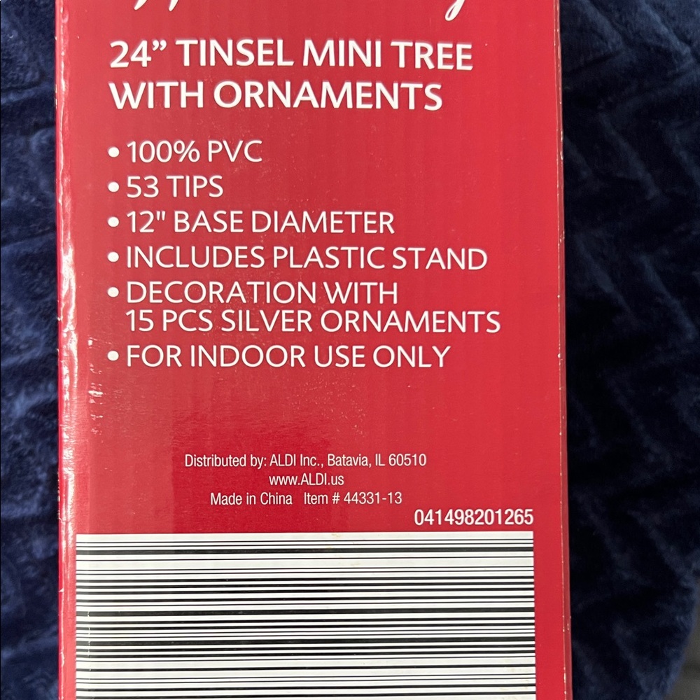 Huntington Home Silver Tinsel Holiday Tree with Ornaments